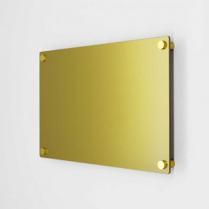 Targa Neutra in Plexiglass Gold tipologia Quadrata o Rettangolare