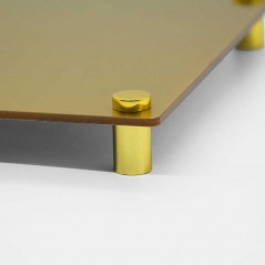 Targa Neutra in Plexiglass Gold tipologia Quadrata o Rettangolare