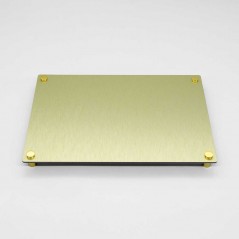 Targa Neutra in Alluminio Composito Oro Spazzolato tipologia Quadrata o Rettangolare