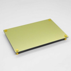 Targa Neutra in Alluminio Composito Oro Spazzolato tipologia Quadrata o Rettangolare
