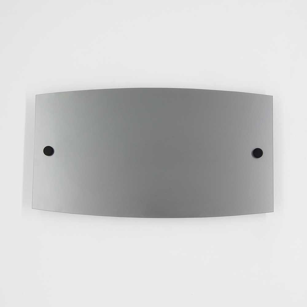 Targa Neutra in Plexiglass Silver tipologia Ellisse Moderna