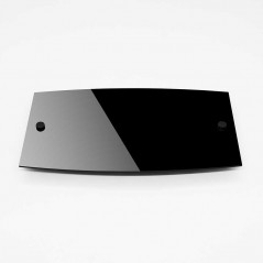 Targa Neutra in Plexiglass Nero Lucido tipologia Ellisse Moderna