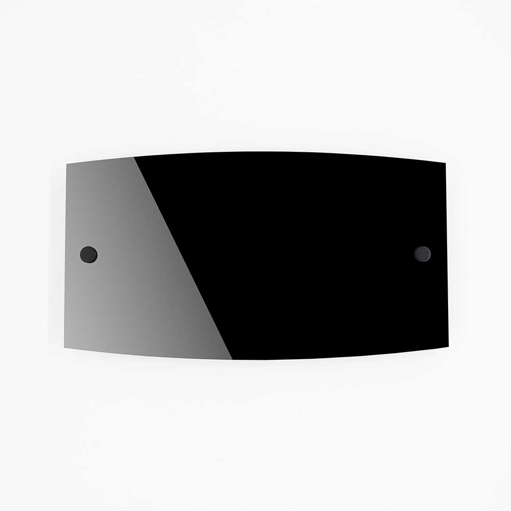Targa Neutra in Plexiglass Nero Lucido tipologia Ellisse Moderna