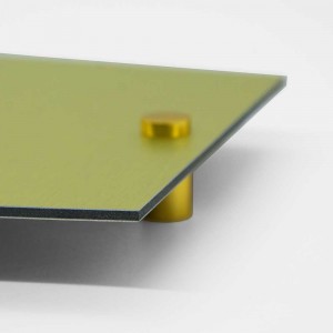 Targa Neutra in Alluminio Composito Oro Spazzolato tipologia Ellisse Moderna