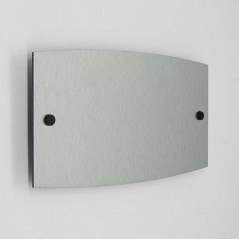 Targa Neutra in Alluminio Composito Silver Spazzolato tipologia Ellisse Moderna