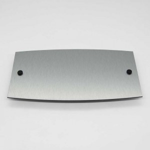 Targa Neutra in Alluminio Composito Silver Spazzolato tipologia Ellisse Moderna
