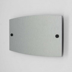 Targa Neutra in Alluminio Composito Silver Spazzolato tipologia Ellisse Moderna