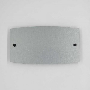 Targa Neutra in Alluminio Composito Silver Spazzolato tipologia Ellisse Moderna