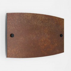 Targa Neutra in Alluminio Composito Corten tipologia Ellisse Moderna