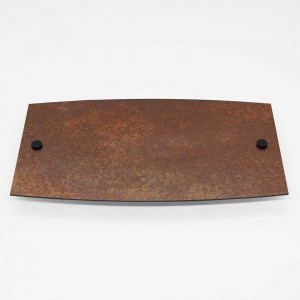 Targa Neutra in Alluminio Composito Corten tipologia Ellisse Moderna