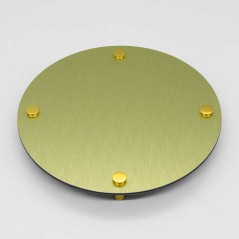 Targa Neutra in Alluminio Composito Oro Spazzolato tipologia Circolare