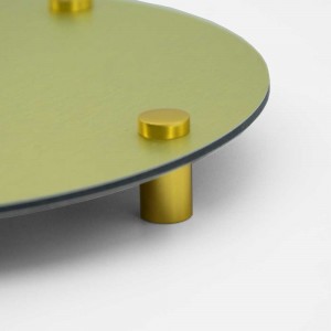Targa Neutra in Alluminio Composito Oro Spazzolato tipologia Circolare