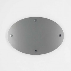 Targa Neutra in Plexiglass Silver tipologia Ellisse