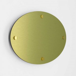 Targa Neutra in Alluminio Composito Oro Spazzolato tipologia Ellisse