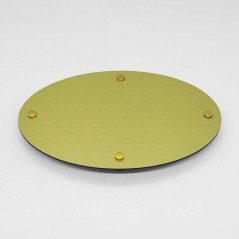 Targa Neutra in Alluminio Composito Oro Spazzolato tipologia Ellisse