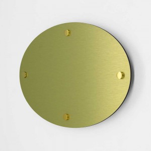 Targa Neutra in Alluminio Composito Oro Spazzolato tipologia Ellisse