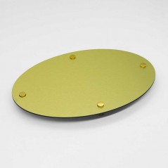 Targa Neutra in Alluminio Composito Oro Spazzolato tipologia Ellisse