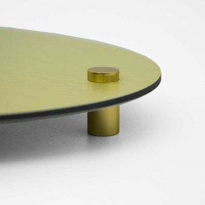 Targa Neutra in Alluminio Composito Oro Spazzolato tipologia Ellisse