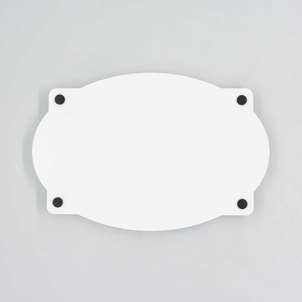 Targa Neutra in Plexiglass Bianco tipologia Vintage