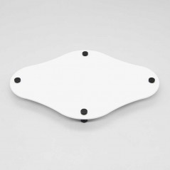 Targa Neutra in Plexiglass Bianco tipologia Rombo Arrotondato