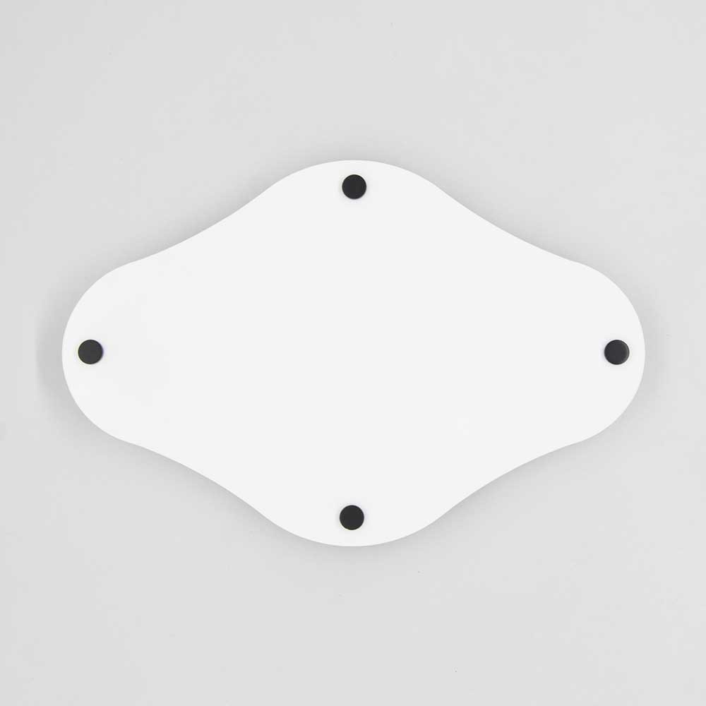 Targa Neutra in Plexiglass Bianco tipologia Rombo Arrotondato