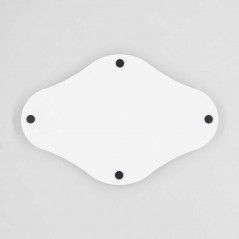 Targa Neutra in Plexiglass Bianco tipologia Rombo Arrotondato