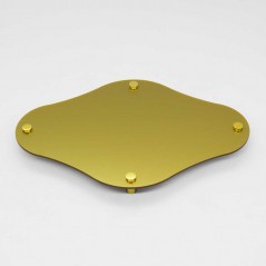 Targa Neutra in Plexiglass Gold tipologia Rombo Arrotondato