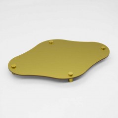 Targa Neutra in Plexiglass Gold tipologia Rombo Arrotondato