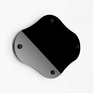 Targa Neutra in Plexiglass Nero Lucido tipologia Rombo Arrotondato