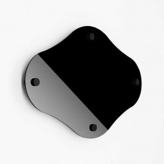 Targa Neutra in Plexiglass Nero Lucido tipologia Rombo Arrotondato