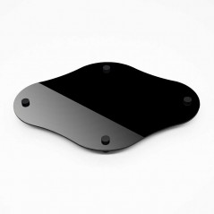 Targa Neutra in Plexiglass Nero Lucido tipologia Rombo Arrotondato