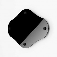 Targa Neutra in Plexiglass Nero Lucido tipologia Rombo Arrotondato