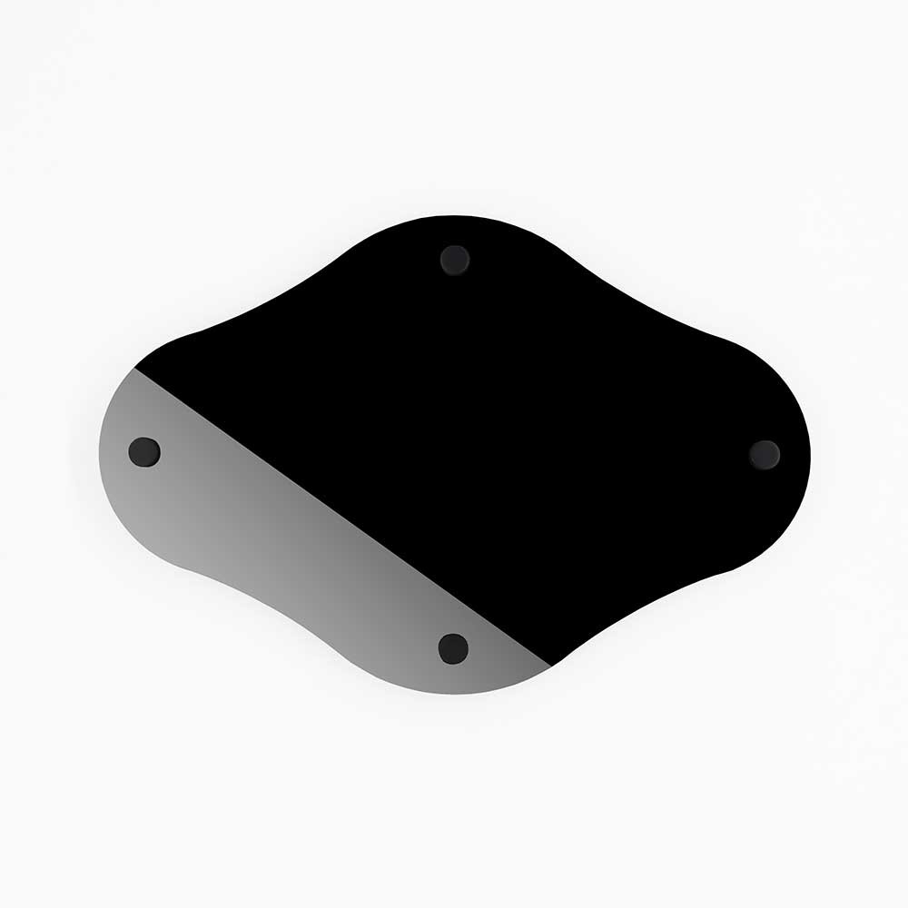 Targa Neutra in Plexiglass Nero Lucido tipologia Rombo Arrotondato