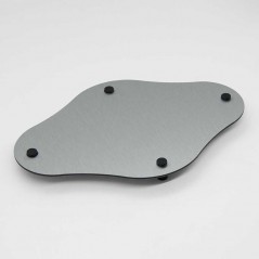 Targa Neutra in Alluminio Composito Silver Spazzolato tipologia Rombo Arrotondato