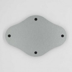 Targa Neutra in Alluminio Composito Silver Spazzolato tipologia Rombo Arrotondato