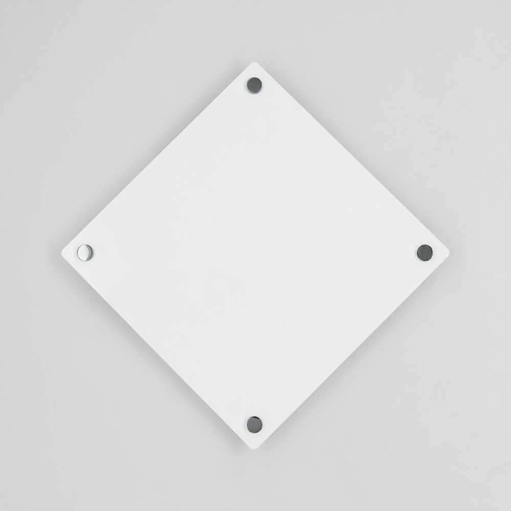 Targa Neutra in Plexiglass Bianco tipologia Rombo