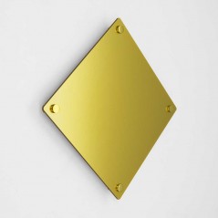 Targa Neutra in Plexiglass Gold tipologia Rombo