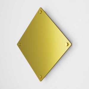 Targa Neutra in Plexiglass Gold tipologia Rombo