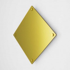 Targa Neutra in Plexiglass Gold tipologia Rombo