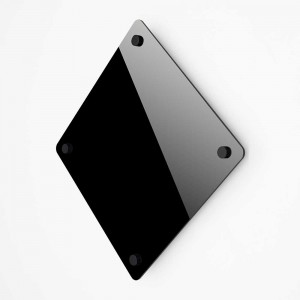 Targa Neutra in Plexiglass Nero Lucido tipologia Rombo