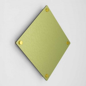 Targa Neutra in Alluminio Composito Oro Spazzolato tipologia Rombo