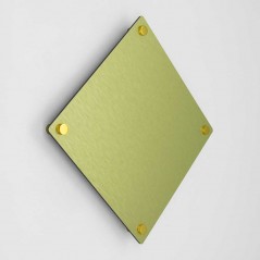 Targa Neutra in Alluminio Composito Oro Spazzolato tipologia Rombo
