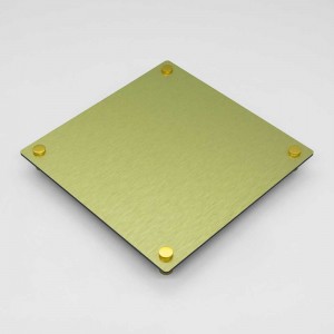 Targa Neutra in Alluminio Composito Oro Spazzolato tipologia Rombo