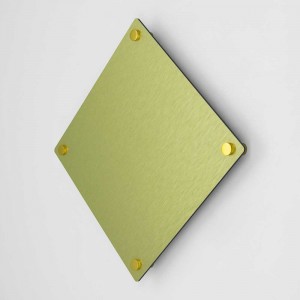 Targa Neutra in Alluminio Composito Oro Spazzolato tipologia Rombo