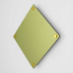 Targa Neutra in Alluminio Composito Oro Spazzolato tipologia Rombo