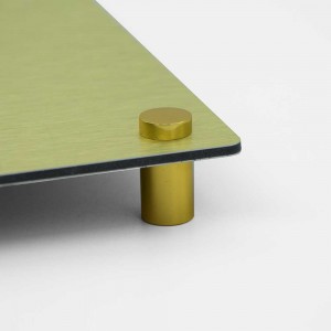 Targa Neutra in Alluminio Composito Oro Spazzolato tipologia Rombo