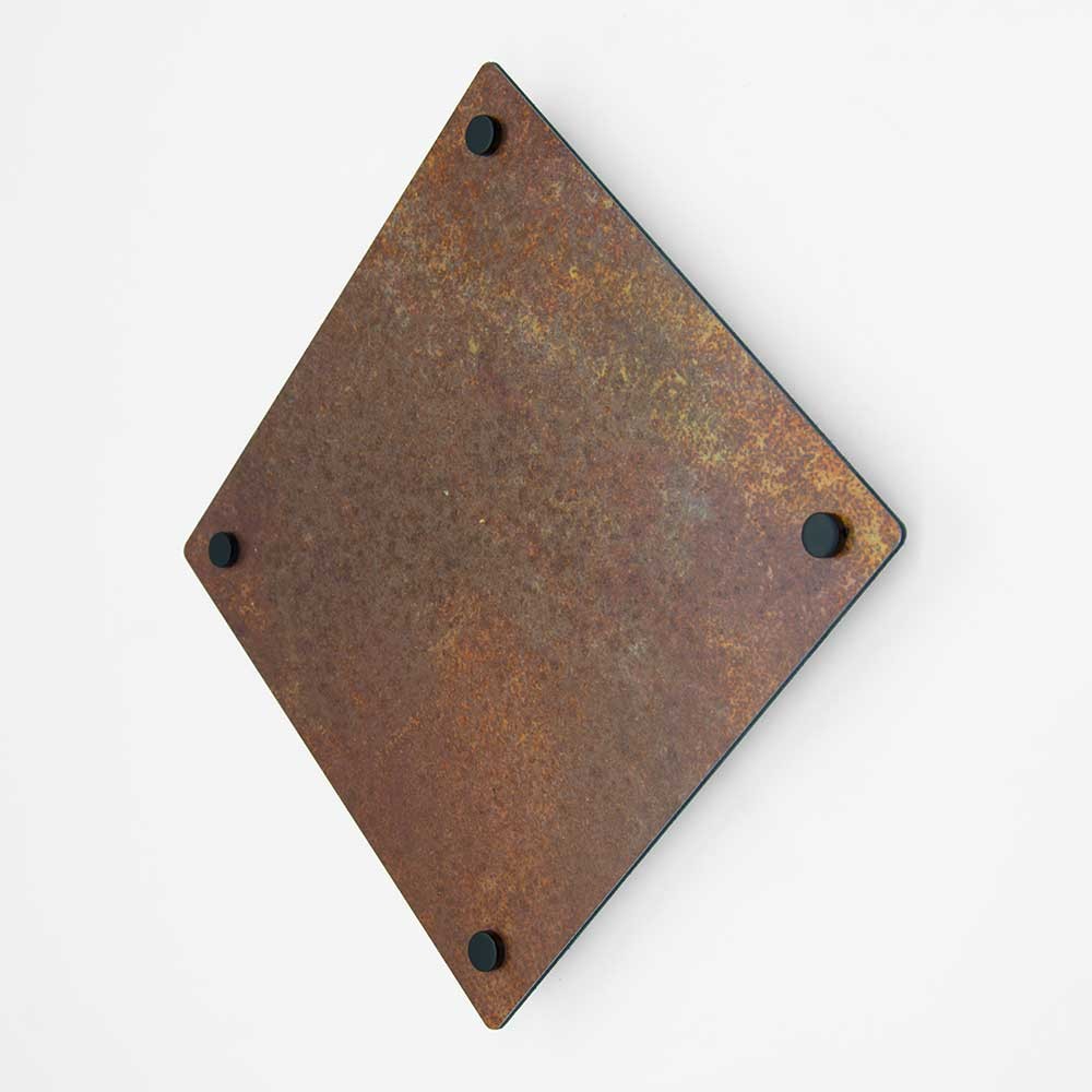 Targa Neutra in Alluminio Composito Corten tipologia Ellisse