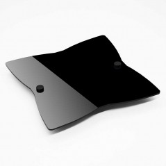 Targa Neutra in Plexiglass Nero Lucido tipologia Stella 4 Punte