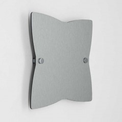 Targa Neutra in Alluminio Composito Silver Spazzolato tipologia Stella 4 Punte