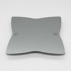 Targa Neutra in Alluminio Composito Silver Spazzolato tipologia Stella 4 Punte